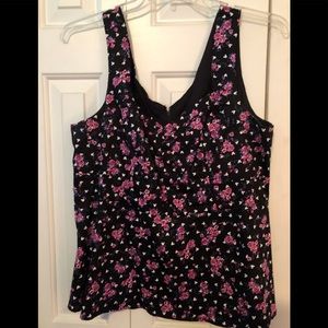 Torrid Plus Size Disney Floral Peplum Top 2X
